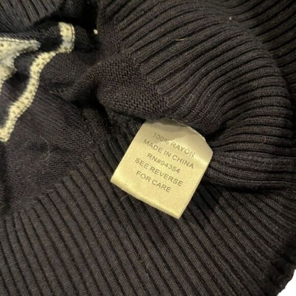 Boston Proper Black and White ZigZag Batwing Knit Sweater Wide Waistband Size XS - Picture 6 of 9